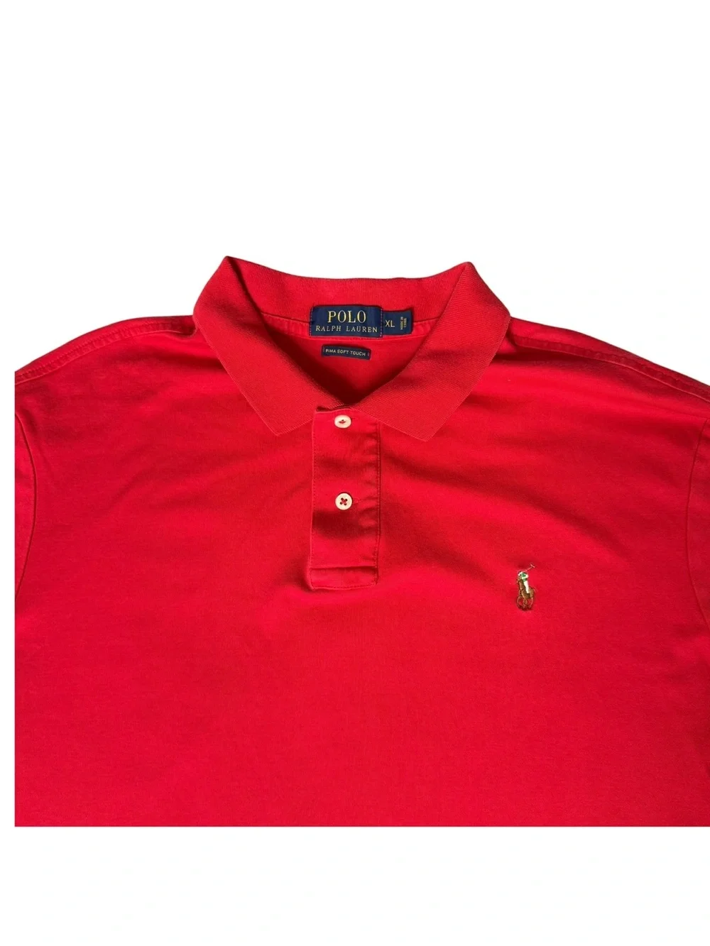 Polo Ralph Lauren Soft Touch Polo Shirt Mens Size XL Red Pima Cotton Pony Logo